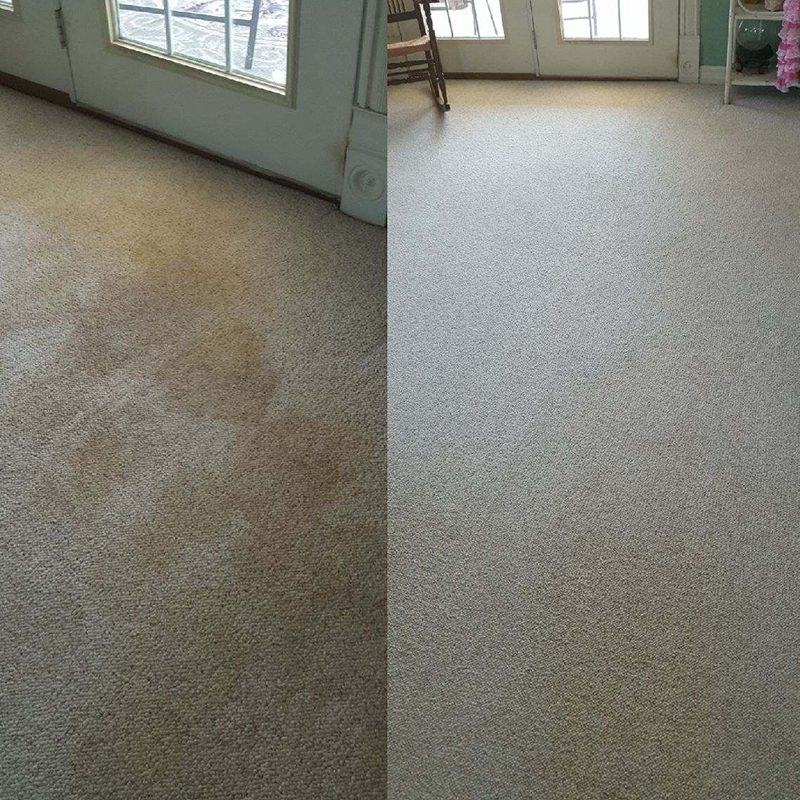 Berber carpet stain removal before and after